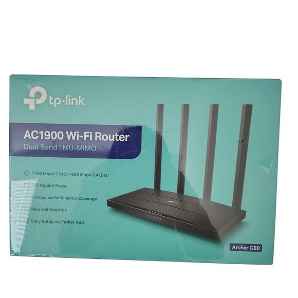 TP-Link AC1900 Wireless MU-MIMO WiFi Router Dual Band Archer C80 NEW SEALED - Picture 1 of 5